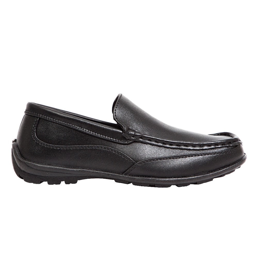 Deer Stags Black Dress Shoes with Moccasin Toe and Padded Collar - Picture 3 of 9